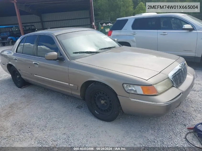 2001 Mercury Grand Marquis Gs VIN: 2MEFM74W01X665004 Lot: 40203886