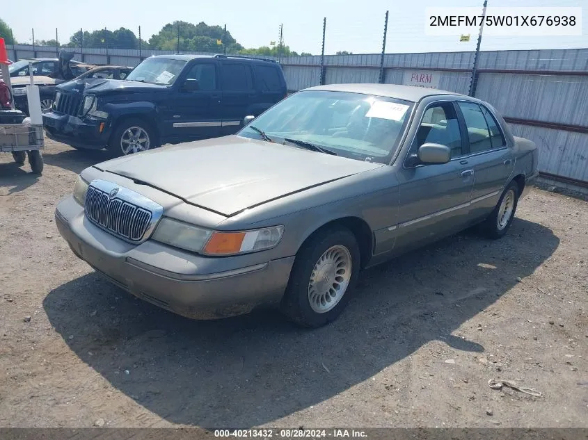 2001 Mercury Grand Marquis Ls VIN: 2MEFM75W01X676938 Lot: 40213432