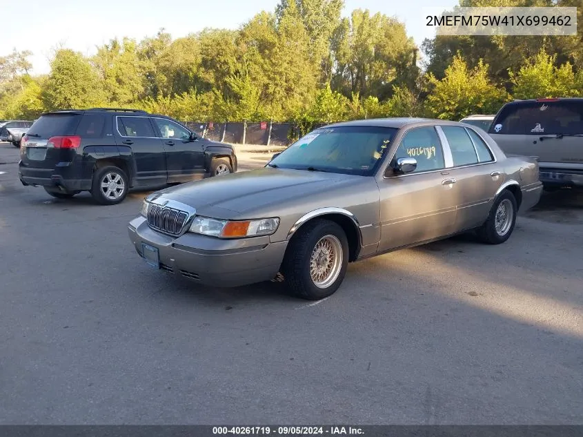 2001 Mercury Grand Marquis Ls VIN: 2MEFM75W41X699462 Lot: 40261719