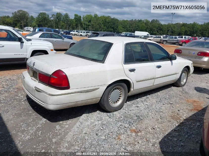 2001 Mercury Grand Marquis Ls VIN: 2MEFM75W71X605056 Lot: 40305293