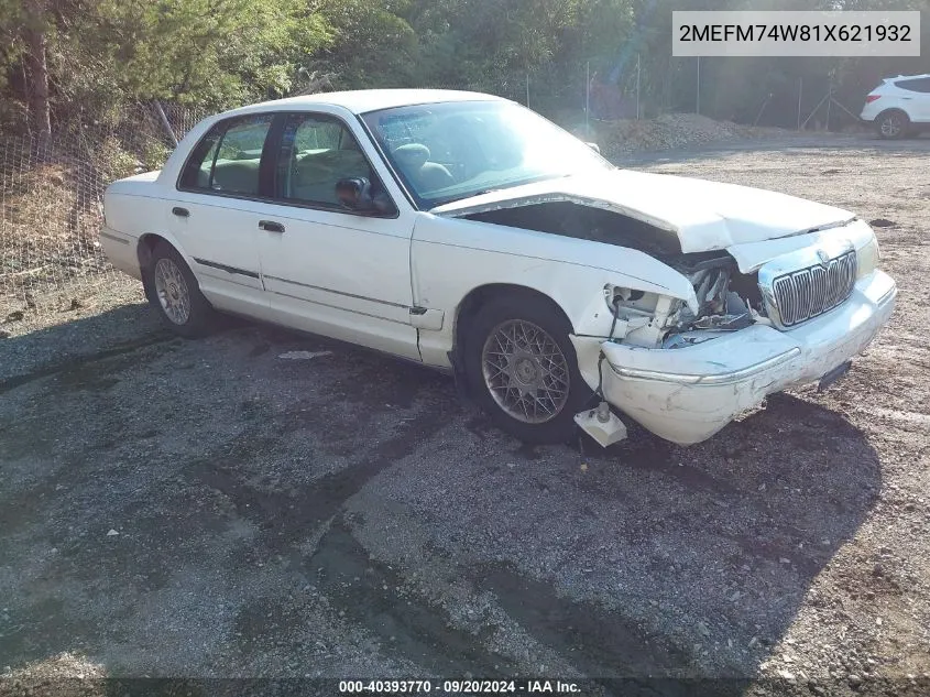 2001 Mercury Grand Marquis Gs VIN: 2MEFM74W81X621932 Lot: 40393770