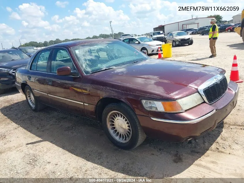 2001 Mercury Grand Marquis Ls VIN: 2MEFM75W11X662059 Lot: 40417821