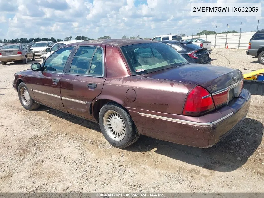 2001 Mercury Grand Marquis Ls VIN: 2MEFM75W11X662059 Lot: 40417821