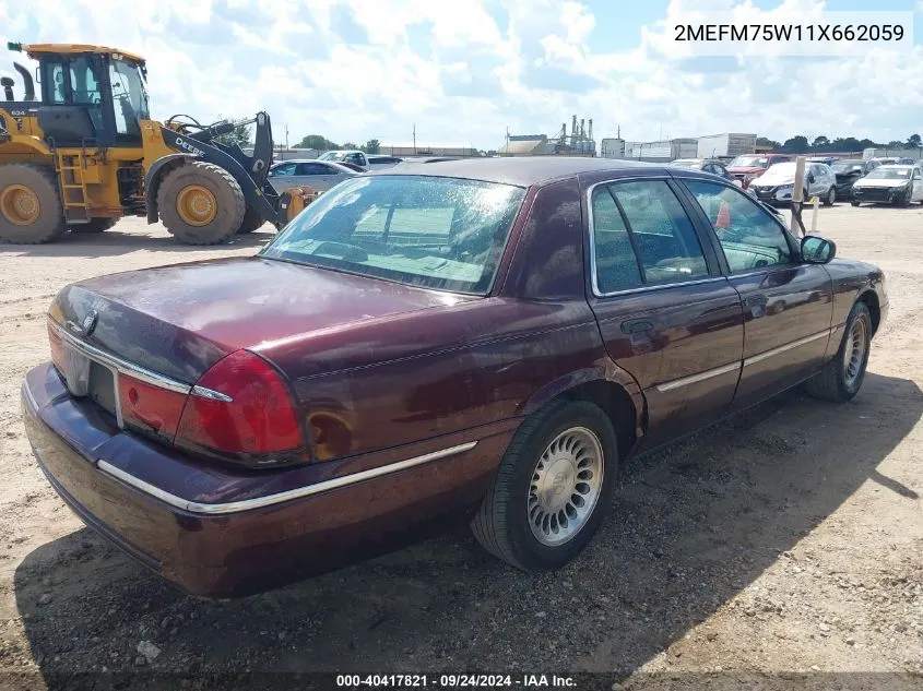 2001 Mercury Grand Marquis Ls VIN: 2MEFM75W11X662059 Lot: 40417821