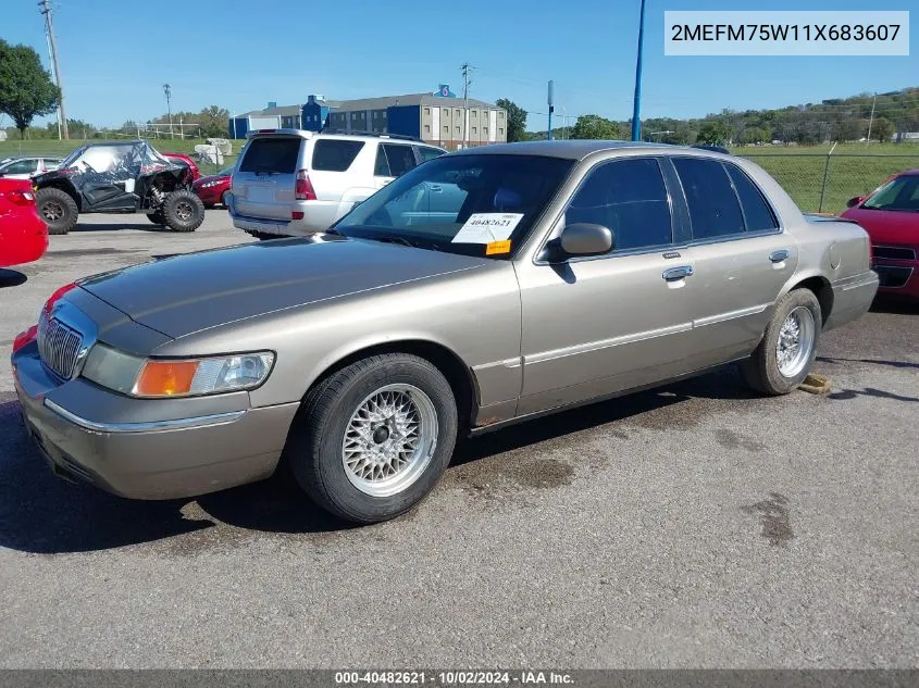 2001 Mercury Grand Marquis Ls VIN: 2MEFM75W11X683607 Lot: 40482621