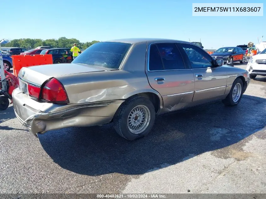 2001 Mercury Grand Marquis Ls VIN: 2MEFM75W11X683607 Lot: 40482621