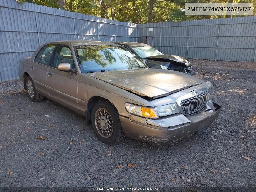 2001 Mercury Grand Marquis Gs VIN: 2MEFM74W91X678477 Lot: 40579606