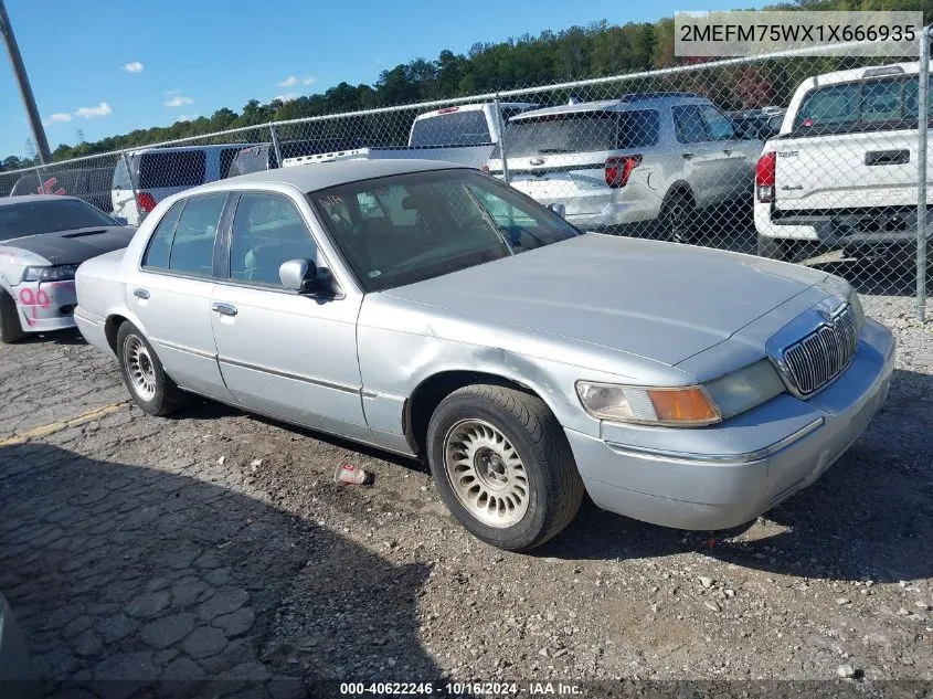 2001 Mercury Grand Marquis Ls VIN: 2MEFM75WX1X666935 Lot: 40622246