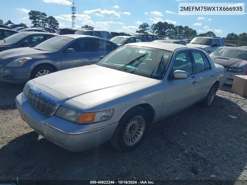 2001 Mercury Grand Marquis Ls VIN: 2MEFM75WX1X666935 Lot: 40622246