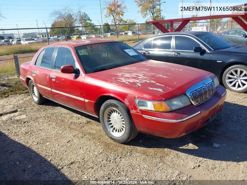 2001 Mercury Grand Marquis Ls VIN: 2MEFM75W11X650882 Lot: 40665614