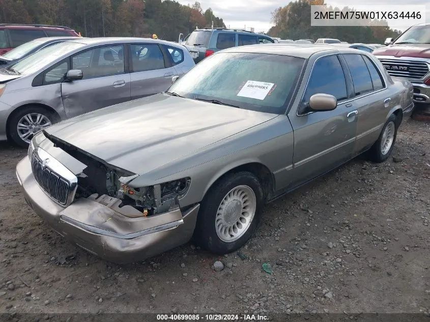 2001 Mercury Grand Marquis Ls VIN: 2MEFM75W01X634446 Lot: 40699085