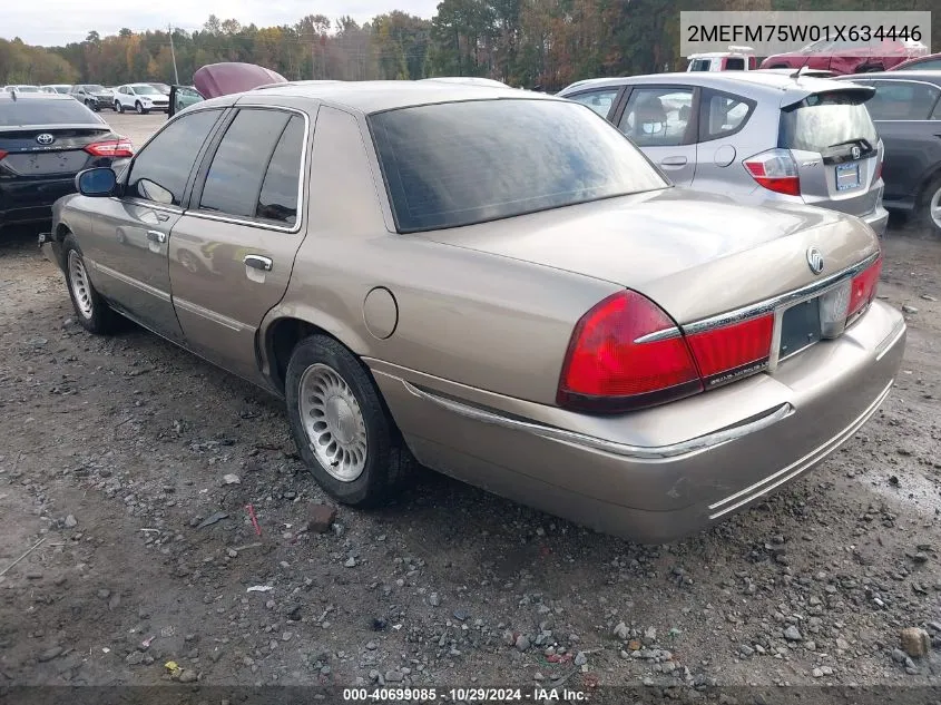 2001 Mercury Grand Marquis Ls VIN: 2MEFM75W01X634446 Lot: 40699085