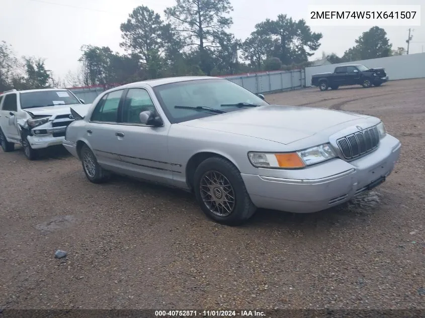 2001 Mercury Grand Marquis Gs VIN: 2MEFM74W51X641507 Lot: 40752871