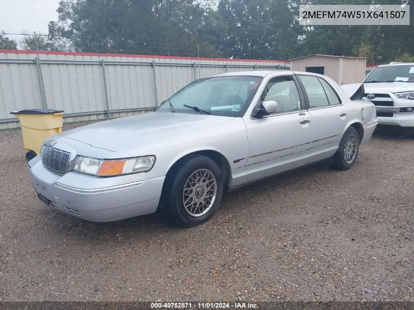 2001 Mercury Grand Marquis Gs VIN: 2MEFM74W51X641507 Lot: 40752871