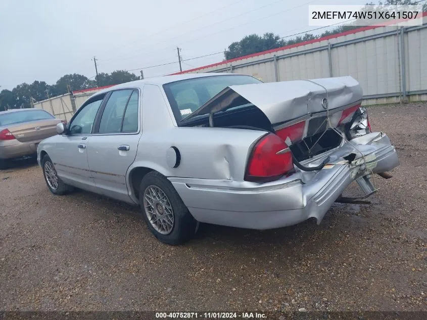 2001 Mercury Grand Marquis Gs VIN: 2MEFM74W51X641507 Lot: 40752871