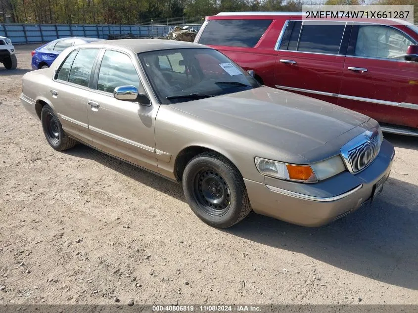 2001 Mercury Grand Marquis Gs VIN: 2MEFM74W71X661287 Lot: 40806819