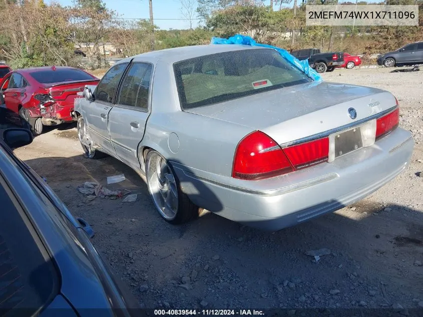 2001 Mercury Grand Marquis Gs VIN: 2MEFM74WX1X711096 Lot: 40839544