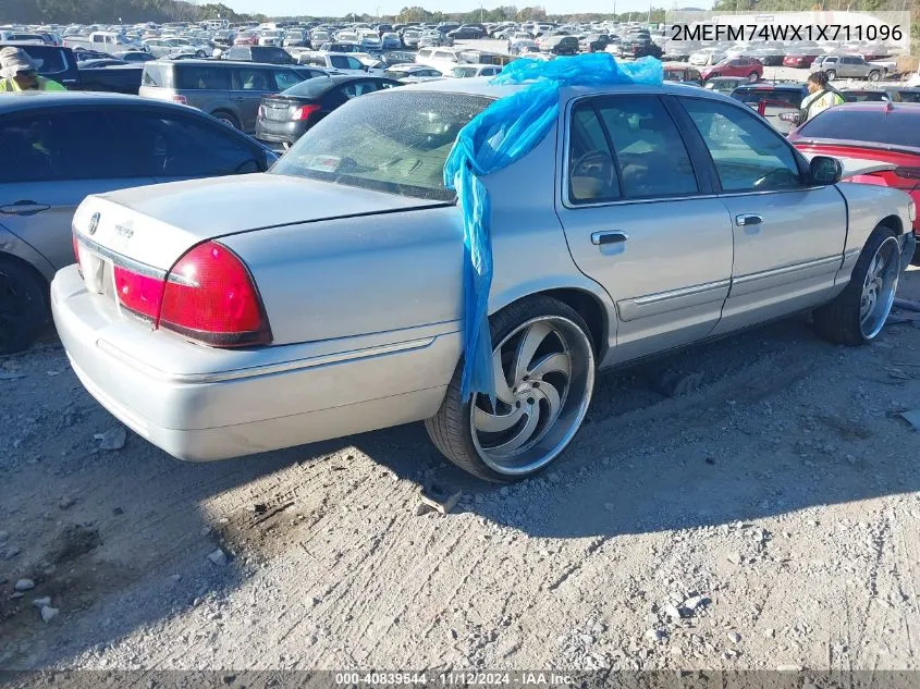 2001 Mercury Grand Marquis Gs VIN: 2MEFM74WX1X711096 Lot: 40839544