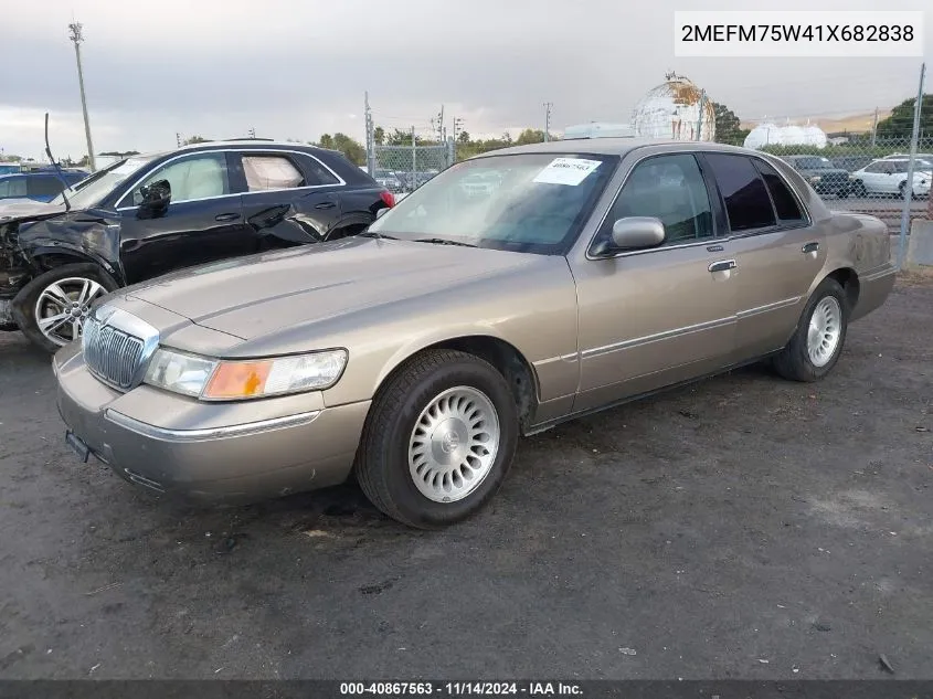 2001 Mercury Grand Marquis Ls VIN: 2MEFM75W41X682838 Lot: 40867563