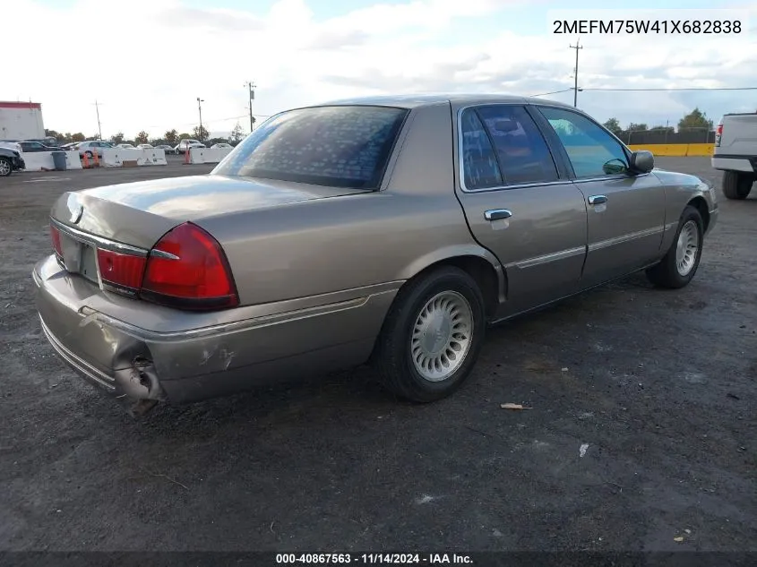 2001 Mercury Grand Marquis Ls VIN: 2MEFM75W41X682838 Lot: 40867563