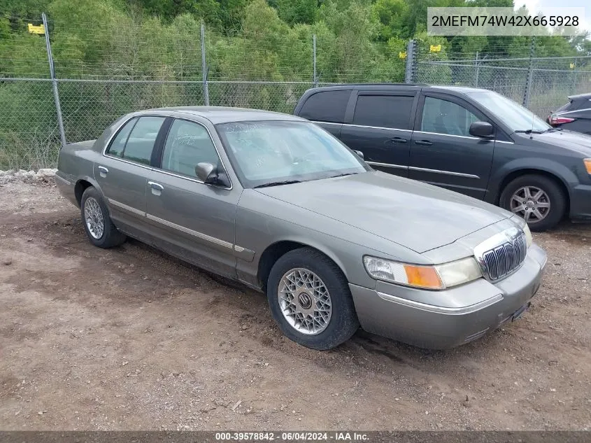 2002 Mercury Grand Marquis Gs/Gs Convenience VIN: 2MEFM74W42X665928 Lot: 39578842