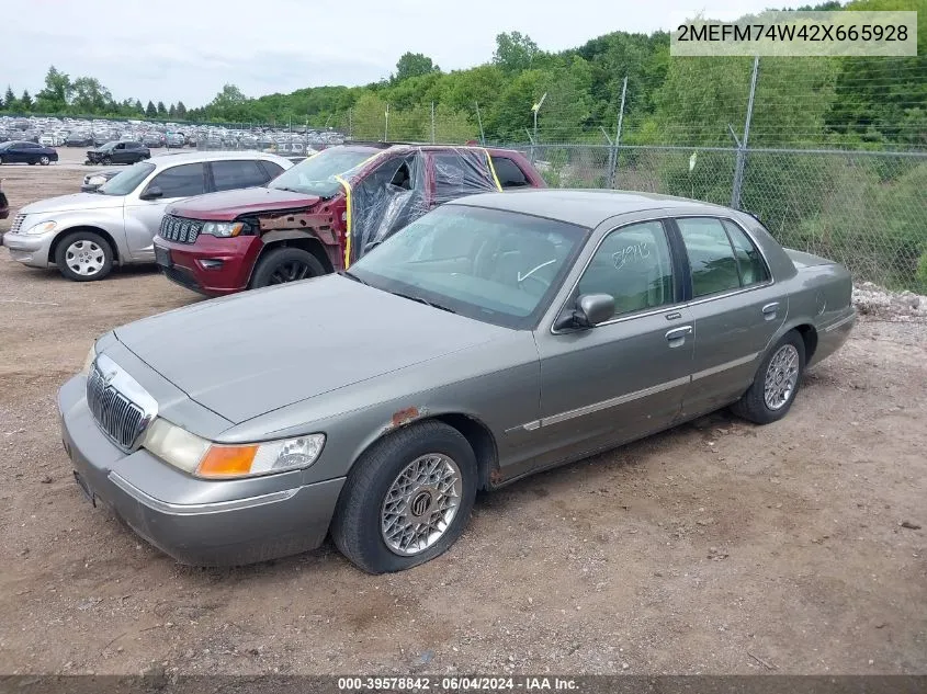 2002 Mercury Grand Marquis Gs/Gs Convenience VIN: 2MEFM74W42X665928 Lot: 39578842