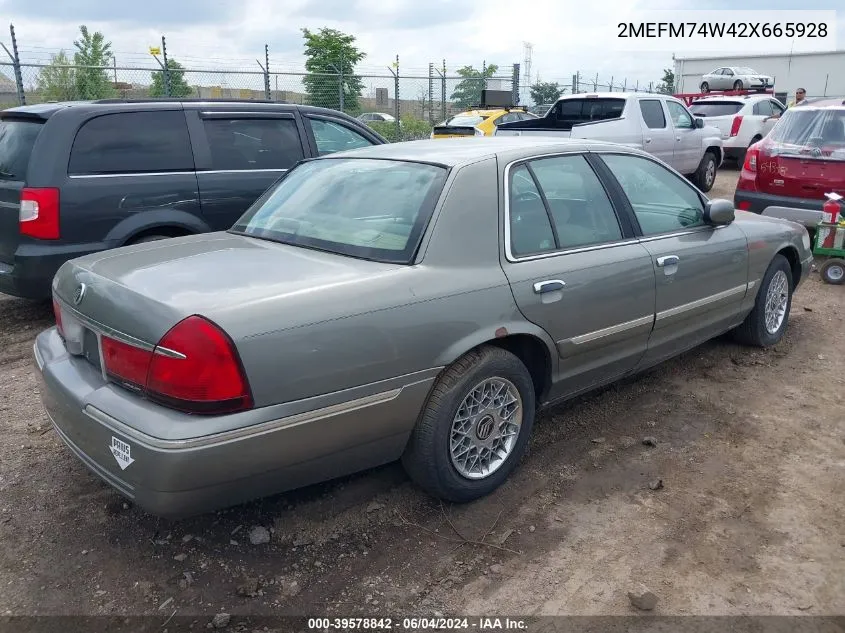 2002 Mercury Grand Marquis Gs/Gs Convenience VIN: 2MEFM74W42X665928 Lot: 39578842