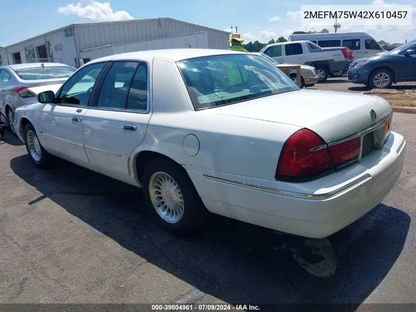 2002 Mercury Grand Marquis Ls VIN: 2MEFM75W42X610457 Lot: 39804961