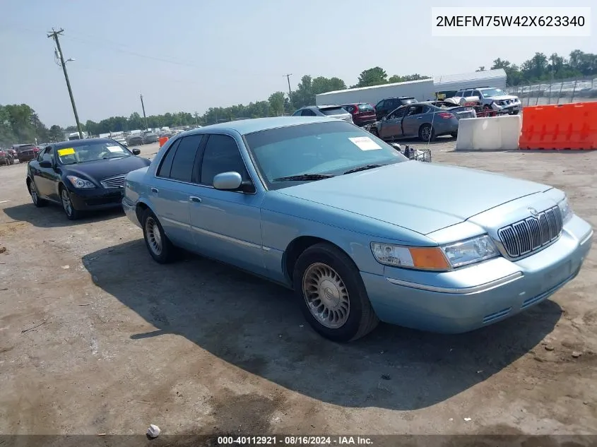 2002 Mercury Grand Marquis Ls VIN: 2MEFM75W42X623340 Lot: 40112921