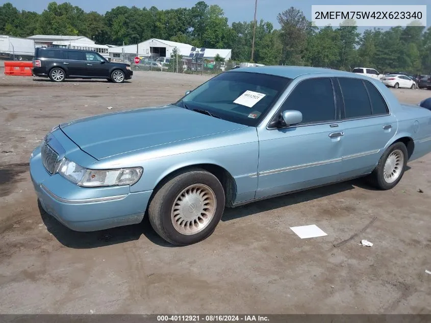 2002 Mercury Grand Marquis Ls VIN: 2MEFM75W42X623340 Lot: 40112921