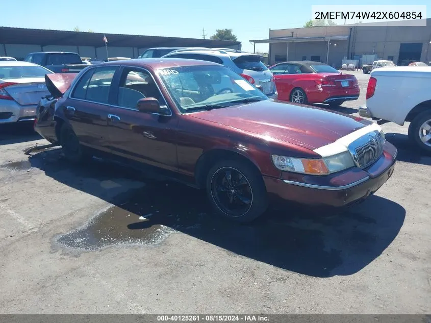 2002 Mercury Grand Marquis Gs VIN: 2MEFM74W42X604854 Lot: 40125261