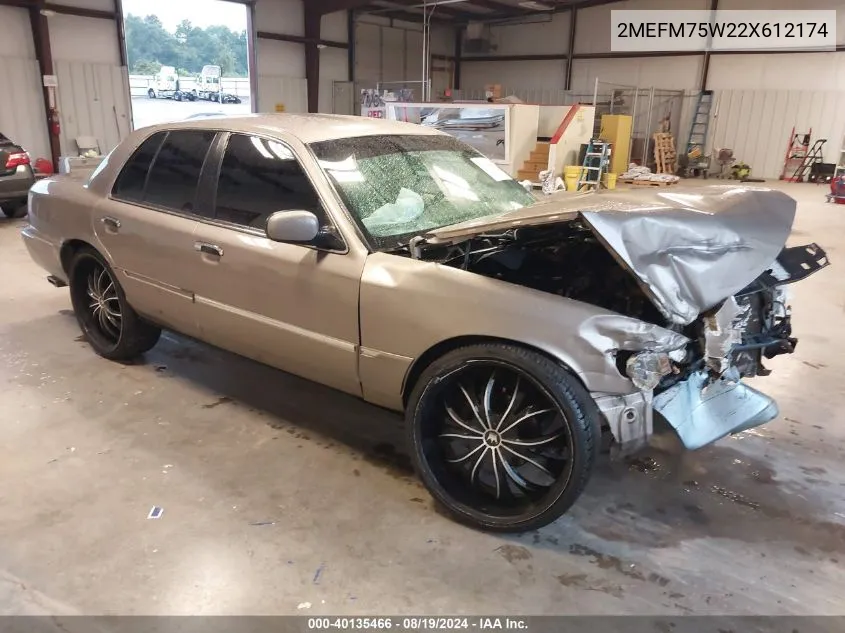 2002 Mercury Grand Marquis Ls VIN: 2MEFM75W22X612174 Lot: 40135466