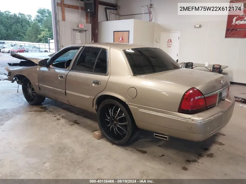 2002 Mercury Grand Marquis Ls VIN: 2MEFM75W22X612174 Lot: 40135466