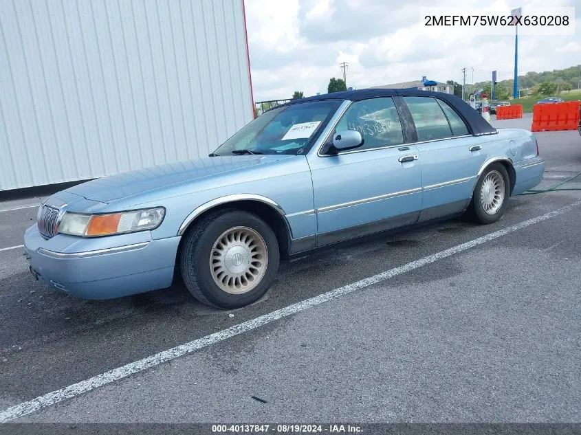 2002 Mercury Grand Marquis Ls VIN: 2MEFM75W62X630208 Lot: 40137847