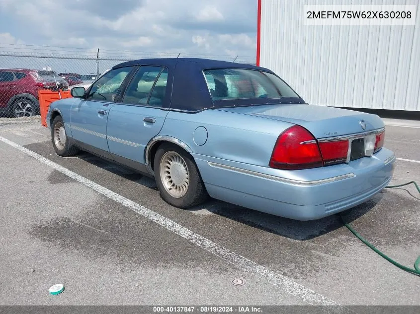 2002 Mercury Grand Marquis Ls VIN: 2MEFM75W62X630208 Lot: 40137847