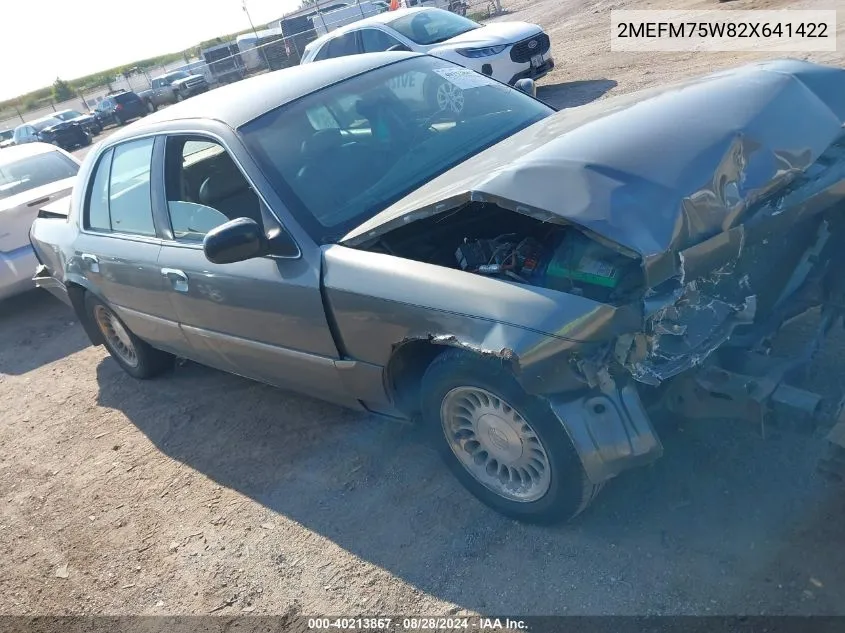 2002 Mercury Grand Marquis Ls VIN: 2MEFM75W82X641422 Lot: 40213867