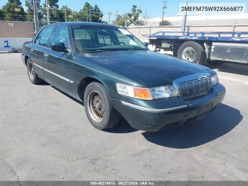 2002 Mercury Grand Marquis Ls VIN: 2MEFM75W92X666877 Lot: 40219415