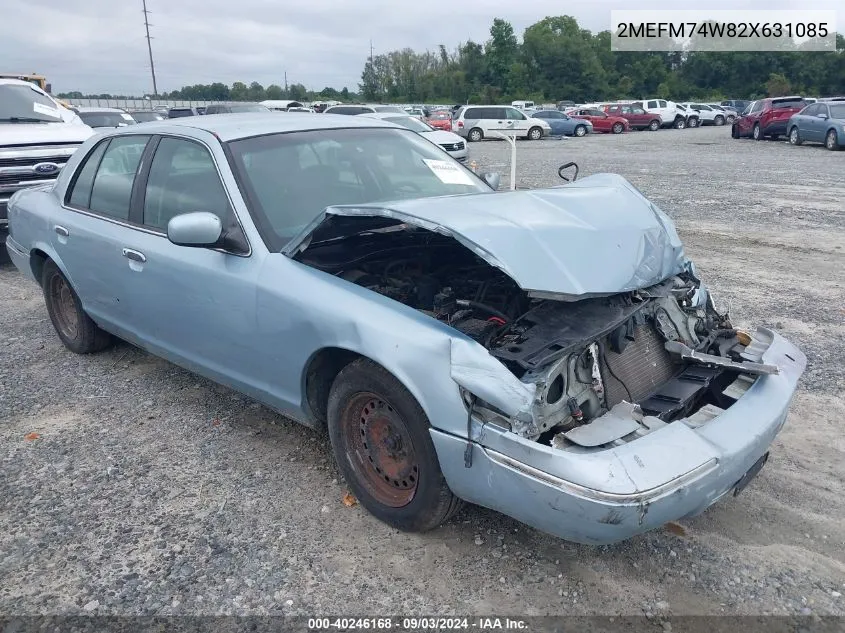 2002 Mercury Grand Marquis Gs VIN: 2MEFM74W82X631085 Lot: 40246168