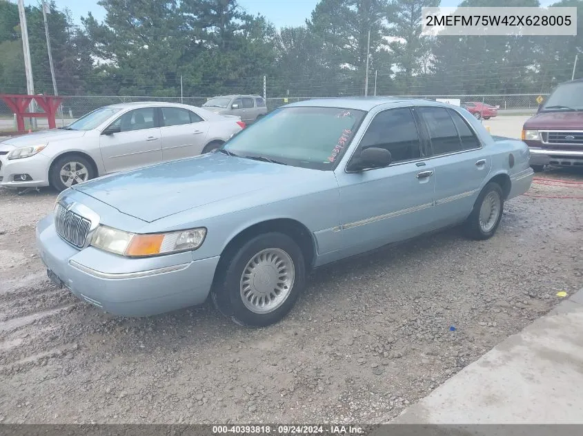 2002 Mercury Grand Marquis Ls VIN: 2MEFM75W42X628005 Lot: 40393818