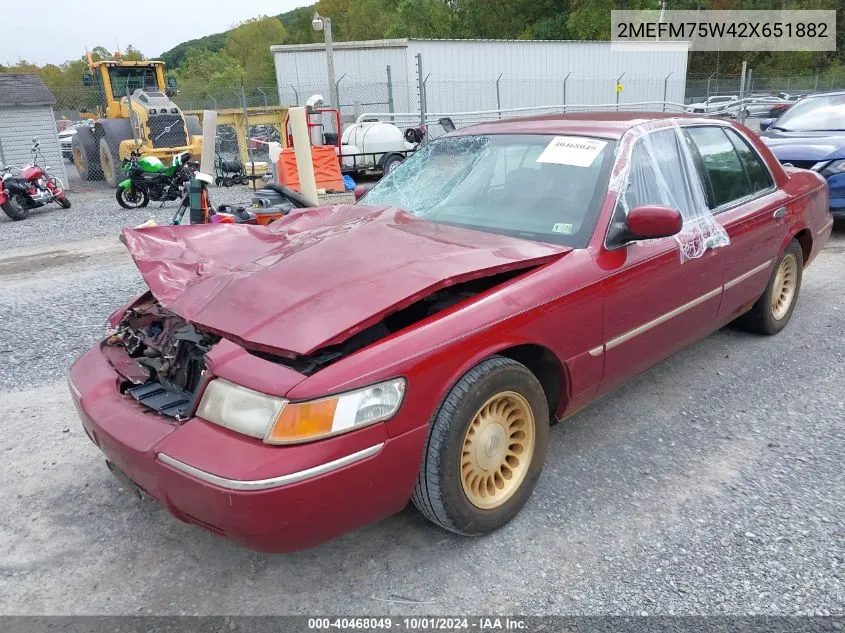 2002 Mercury Grand Marquis Ls VIN: 2MEFM75W42X651882 Lot: 40468049