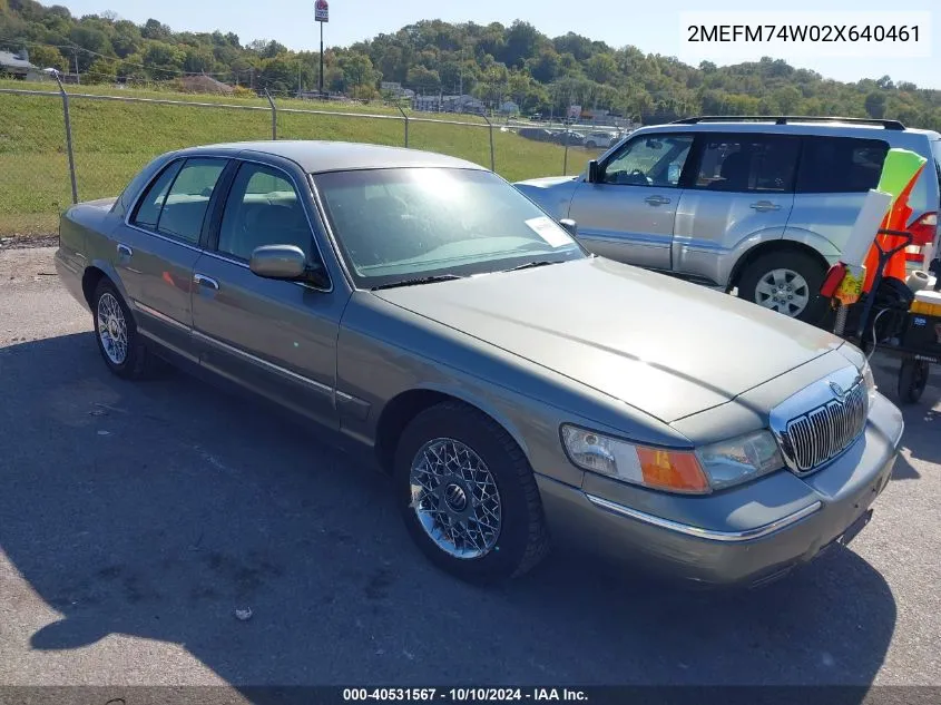 2002 Mercury Grand Marquis Gs VIN: 2MEFM74W02X640461 Lot: 40531567