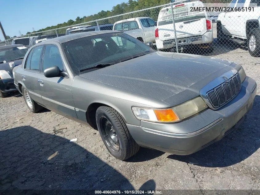 2002 Mercury Grand Marquis Ls VIN: 2MEFM75W32X665191 Lot: 40604976