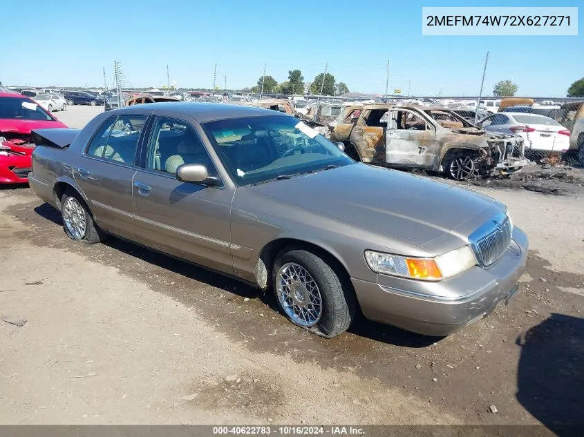 2002 Mercury Grand Marquis Gs VIN: 2MEFM74W72X627271 Lot: 40622783