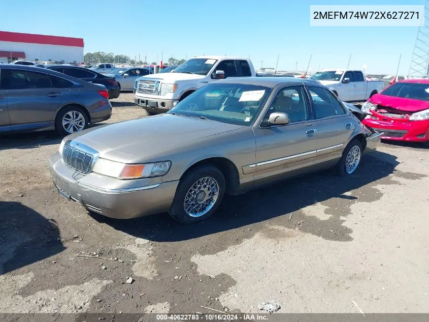 2002 Mercury Grand Marquis Gs VIN: 2MEFM74W72X627271 Lot: 40622783