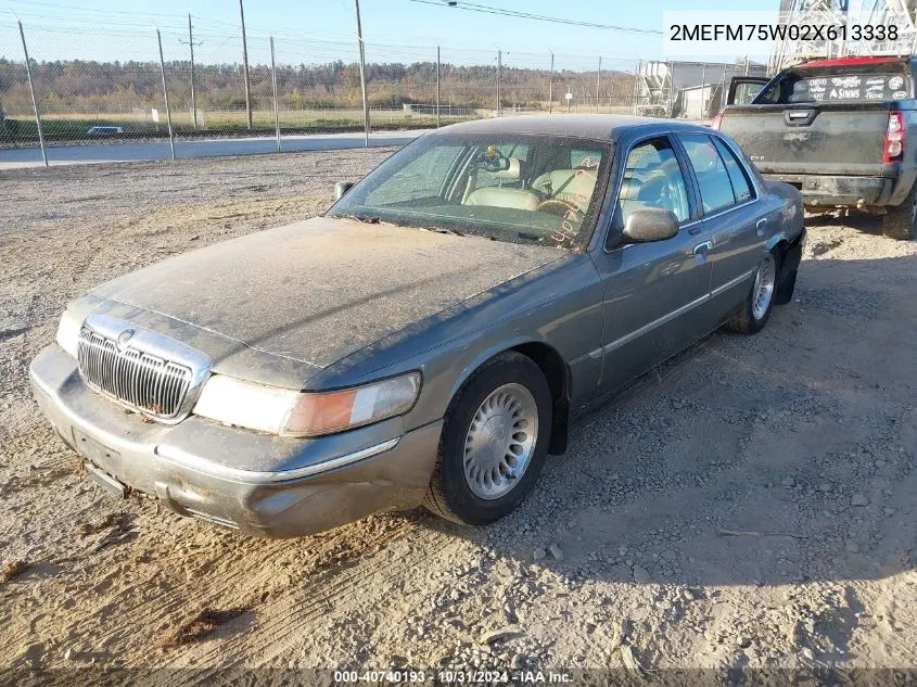 2002 Mercury Grand Marquis Ls VIN: 2MEFM75W02X613338 Lot: 40740193