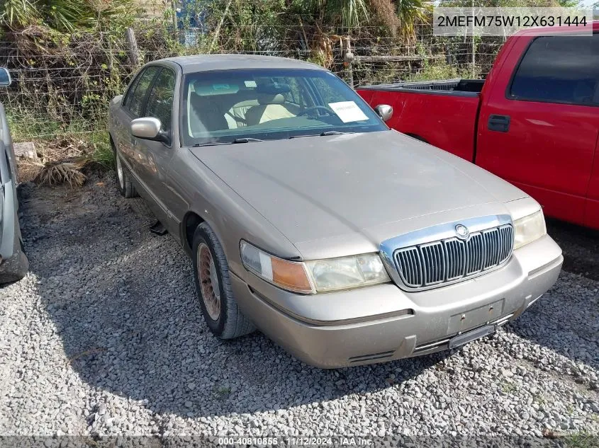 2002 Mercury Grand Marquis Ls VIN: 2MEFM75W12X631444 Lot: 40810855