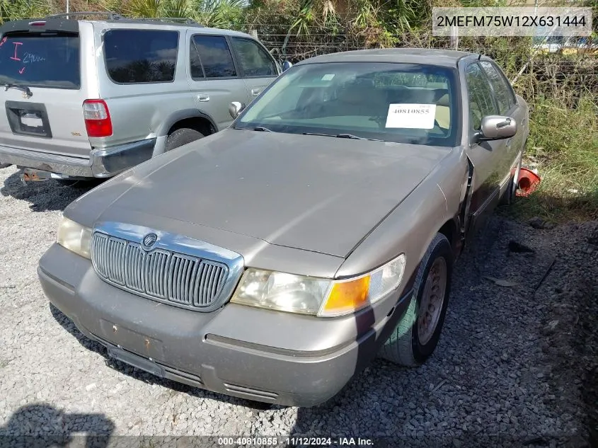 2002 Mercury Grand Marquis Ls VIN: 2MEFM75W12X631444 Lot: 40810855