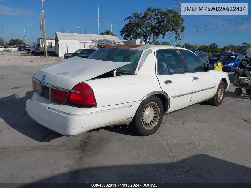 2002 Mercury Grand Marquis Ls VIN: 2MEFM75W82X622434 Lot: 40832911