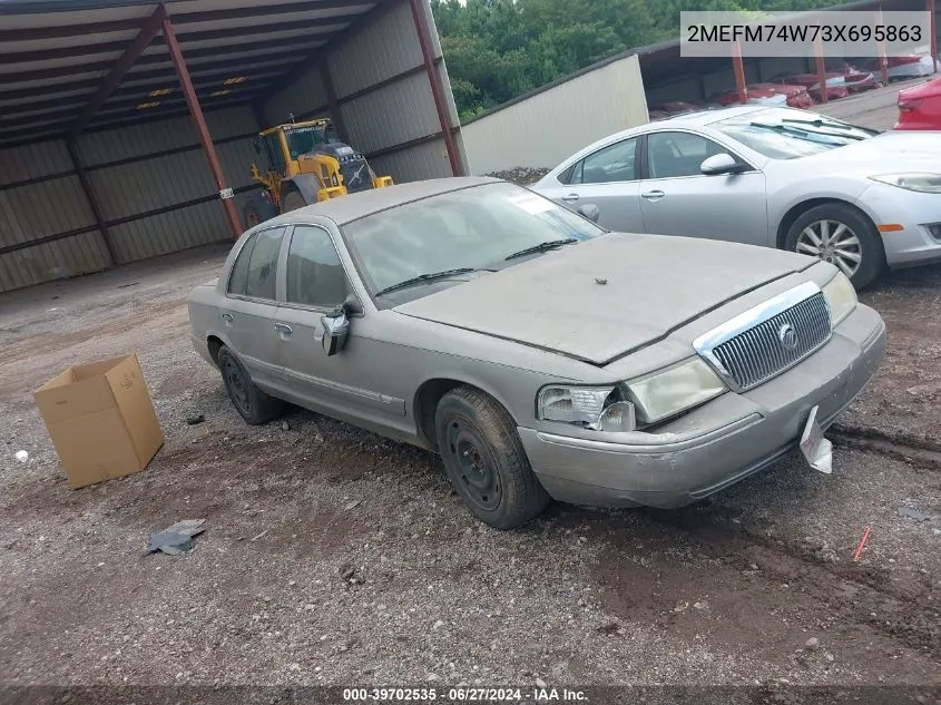 2003 Mercury Grand Marquis Gs VIN: 2MEFM74W73X695863 Lot: 39702535