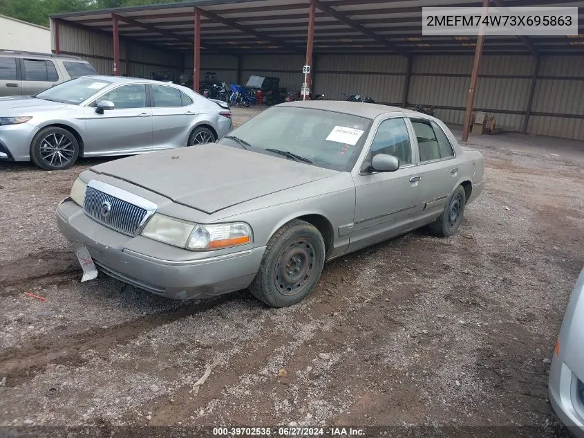 2003 Mercury Grand Marquis Gs VIN: 2MEFM74W73X695863 Lot: 39702535